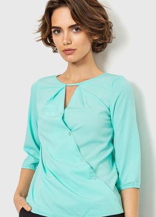 Блуза однотонная, цвет мятный, размер s, 230r90