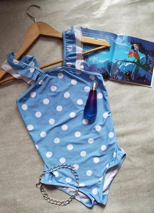 Модный детский цельный слитный купальник  в горошек для девочки george2 фото