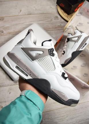 Мужские зимние кроссовки nike air jordan 4 white gray air wntr