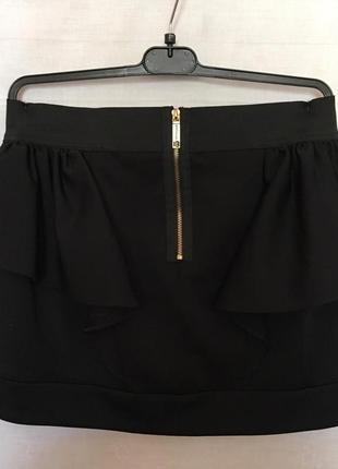 Женская чёрная юбка с баской / жіноча спідниця з баскою3 фото