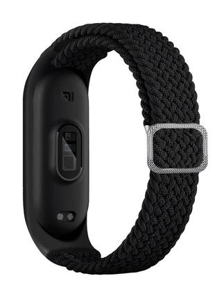 Ремінець нейлоновий mrk для фітнес-браслета xiaomi mi band 3 4 6 6 7 single чорний (mrk2244)