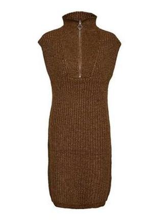 Крутяжное теплое вязаное платье-свитер (немечковка) на пышные формы2 фото