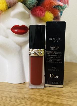 Оригинальный жидкая стойкая матовая помада dior forever rouge liquid 959 forever bold