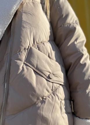Бежева зимня куртка з хутром бренду visdeer4 фото
