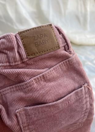 Вельветовые джинсы zara мом пудровые на 3-4 года 104 см3 фото