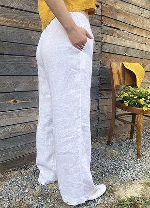 🍨білі лляні брюи штани з льону h&m 14/хл