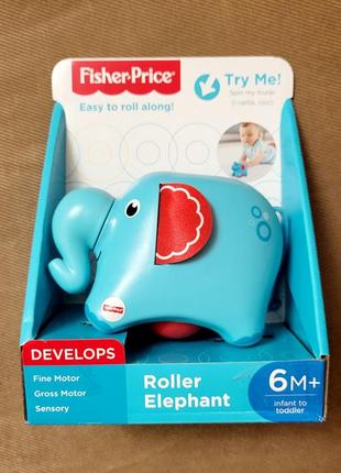 Дитяча іграшка каталка ролер слон від фішер прайс fisher price roller elephant figure
