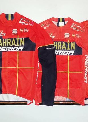 Велоформа sportful bahrain merida team sidi mclaren uci 2019 cycling jersey 3шт (m)