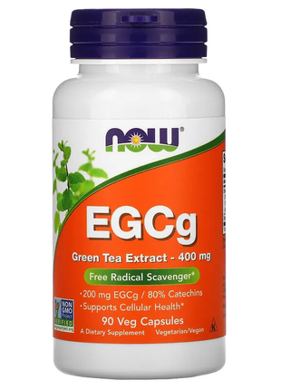 Egcg , екстракт зеленого чаю , now foods, 400 мг, 90 вегетаріанських капсул