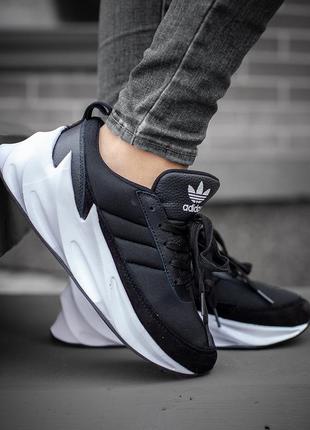 Замшевые спортивные кроссовки adidas sharks черный цвет (весна-лето-осень)😍4 фото