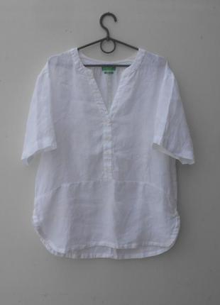 Біла лляна блузка сорочка1 фото