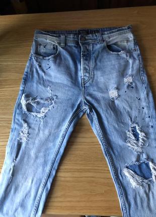 Джинсы брюки брюки трендовые модные укороченные