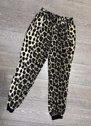 🐆стильні брюки від zara в леопардовий принт xs-s2 фото