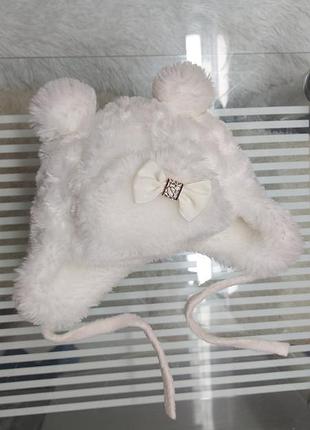 Зимняя теплая шапка 3-12 мес.