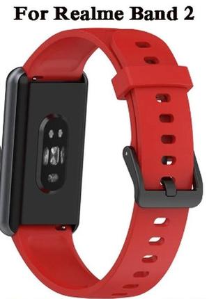 Силиконовый ремешок для realme band 2 (18мм) red1 фото