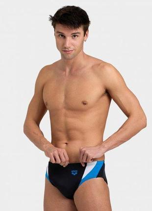 Мужские плавки-слипы arena swim briefs panel черный, белый, голубой 80 (005913-510)2 фото