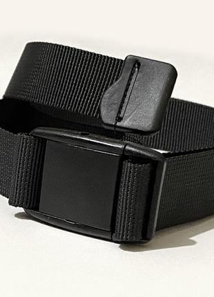 110х2,4 см ремінь універсальний пасок чорний вузький з цупкої тканини з пряжкою