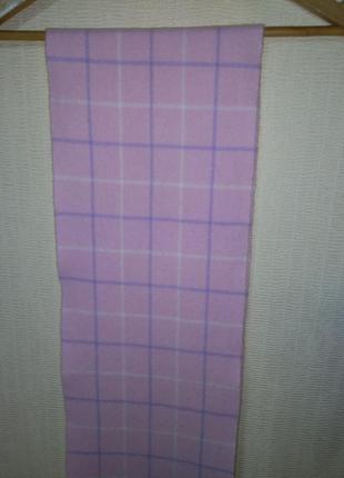 Шерстяной шарф в клетку (100% шерсть)2 фото