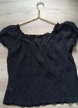 Шикарная блузочка в горошек на 50-54р.2 фото