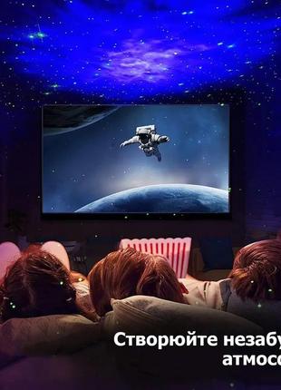 Ночник проектор звездного неба большой космонавт – лазерный светильник проектор астронавт с пультом6 фото