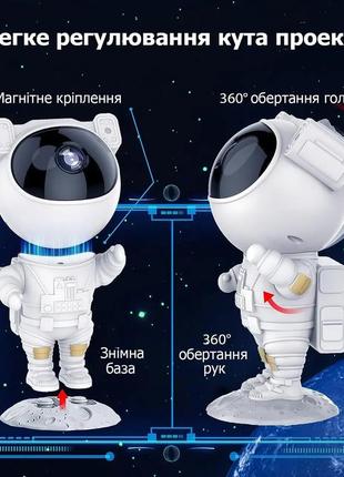 Ночник проектор звездного неба большой космонавт – лазерный светильник проектор астронавт с пультом2 фото