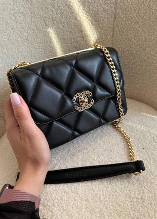 Сумка chanel black gold1 фото