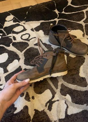 Туфли кожаные натуральные замшевые ботинки брендовые на мальчика geox коричневые черные классические сапоги2 фото