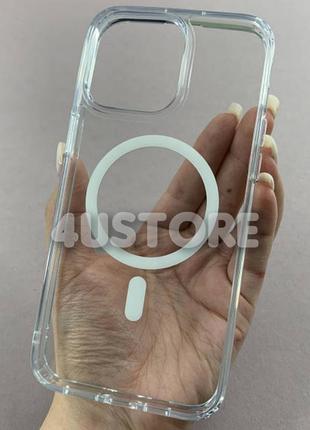 Чехол crystal case with magsafe на iphone 15 pro max прозрачный не желтеет