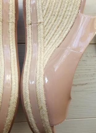 Лаковые нюдовые босоножки / туфли из натуральной кожи marks & spencer7 фото