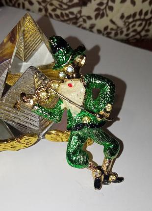 ☘️украшения гном 💚💚💚леприкон брошь скрипка винтажная бижутерия