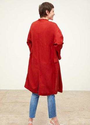 Zara полегшене пальто кардиган зі змішаного льону5 фото