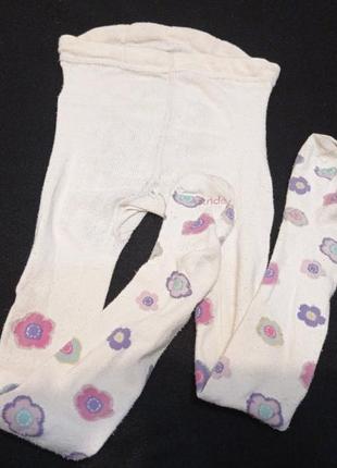 Белые с цветочками колготки 98-104 размер 2597