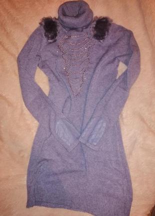 Теплое платье-туника