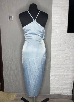 Шикарное асимметричное атласное платье от missguided3 фото