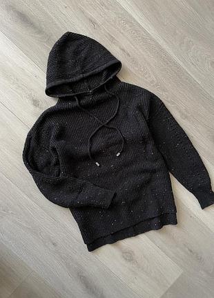 Теплая кофта шерстяная next с капюшоном свитшот худи zara вязаная