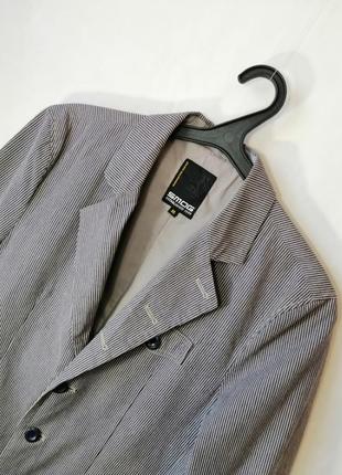 Пиджак smog блейзер серого цвета в вертикальную полоску m2 фото