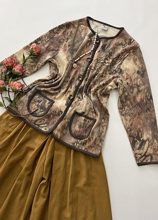 Кардиган животный принт шерсть р.l