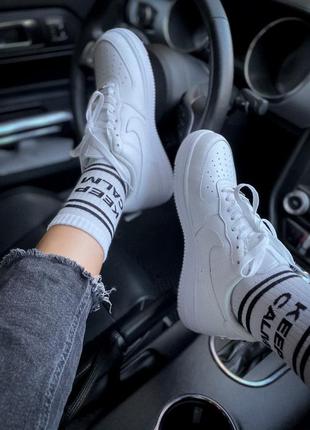 Nike air force 1 low white 🔺 женские кроссовки найк еир форс белые9 фото