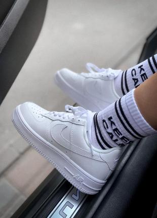 Nike air force 1 low white 🔺 женские кроссовки найк еир форс белые6 фото