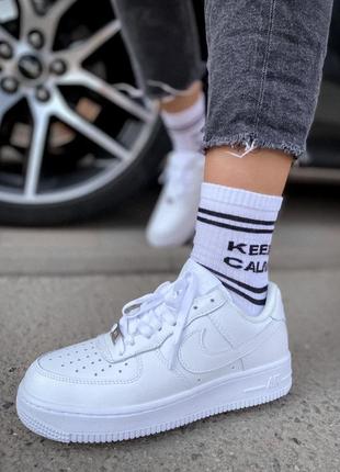 Nike air force 1 low white 🔺 женские кроссовки найк еир форс белые2 фото