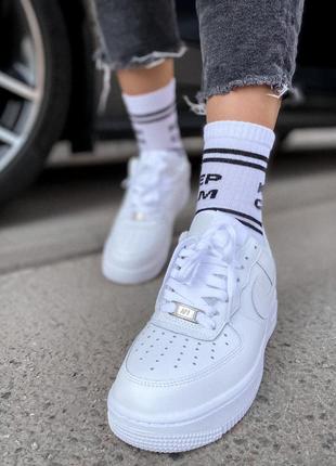 Nike air force 1 low white 🔺 женские кроссовки найк еир форс белые3 фото
