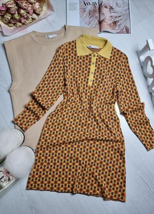 Платье трикотажное поло zara
