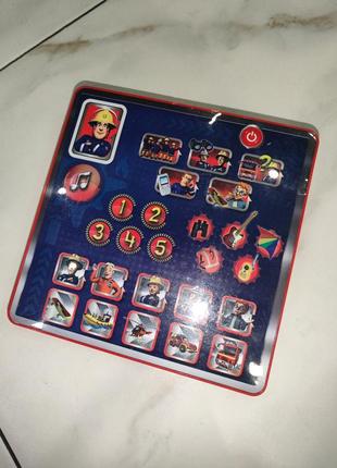 Музыкальный кнопочный планшет игрушка на английском языке "пожарник сем"3 фото