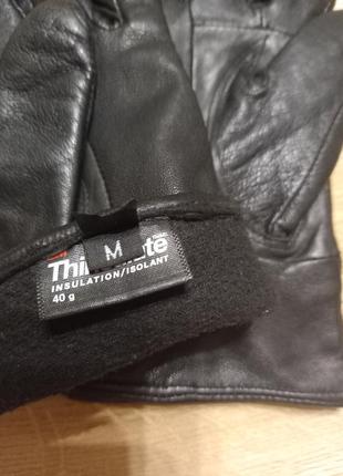 Мужские, кожаные перчатки, thinsulate, размер s-m.3 фото