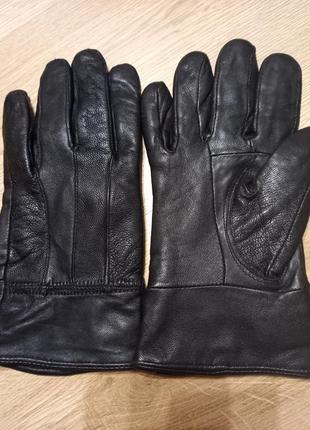Мужские, кожаные перчатки, thinsulate, размер s-m.2 фото
