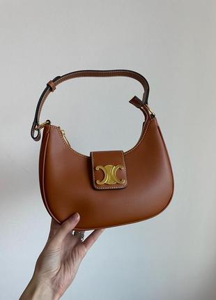 Celine medium ava triomphe bag in smooth calfskin tan 5