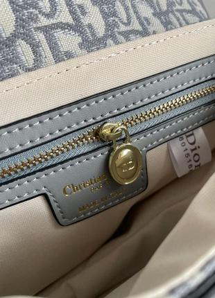 Christian dior saddle bag gray oblique embroidery2 фото