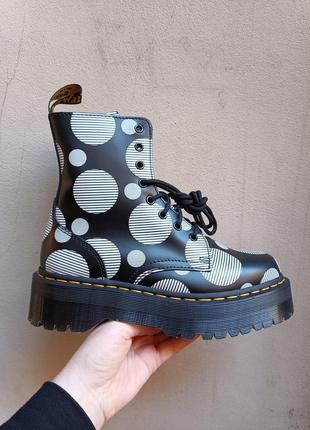 Ботиночки на платформе dr. martens ботинки 26882009 jadon zip black polka dot smooth3 фото