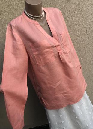 Льняная блуза,рубаха в этно,деревенский стиль,лен100%,f&f-linen collection,большой размер5 фото