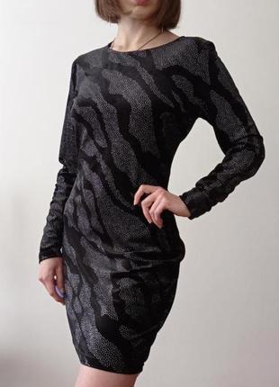 Новое черное бархатное платье бархат блестящая oasis1 фото